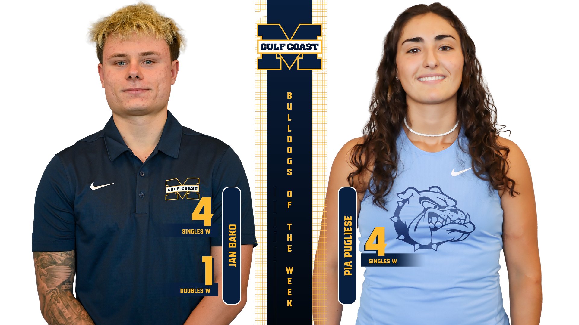 Bako, Pugliese named Bulldogs of the Week