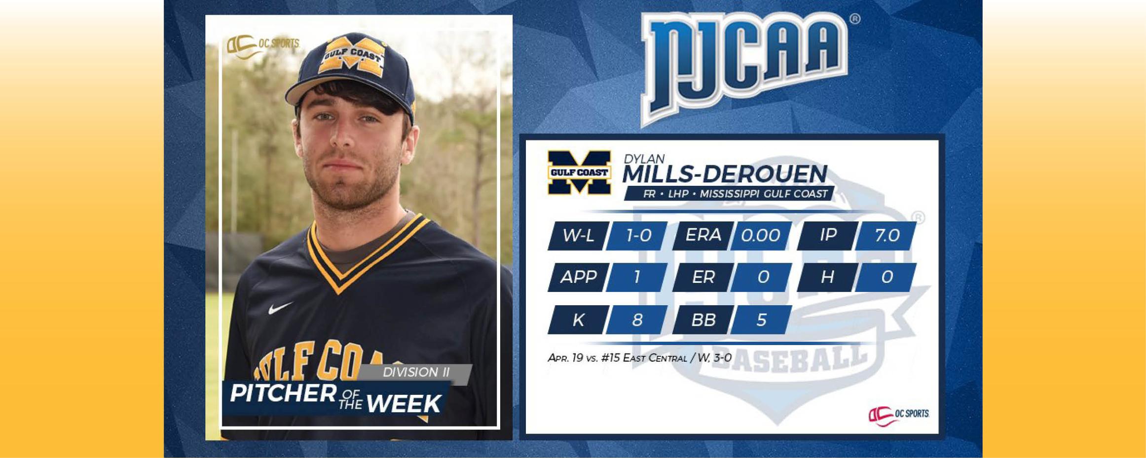 MGCCC&rsquo;s Mills-Derouen wins national pitching award