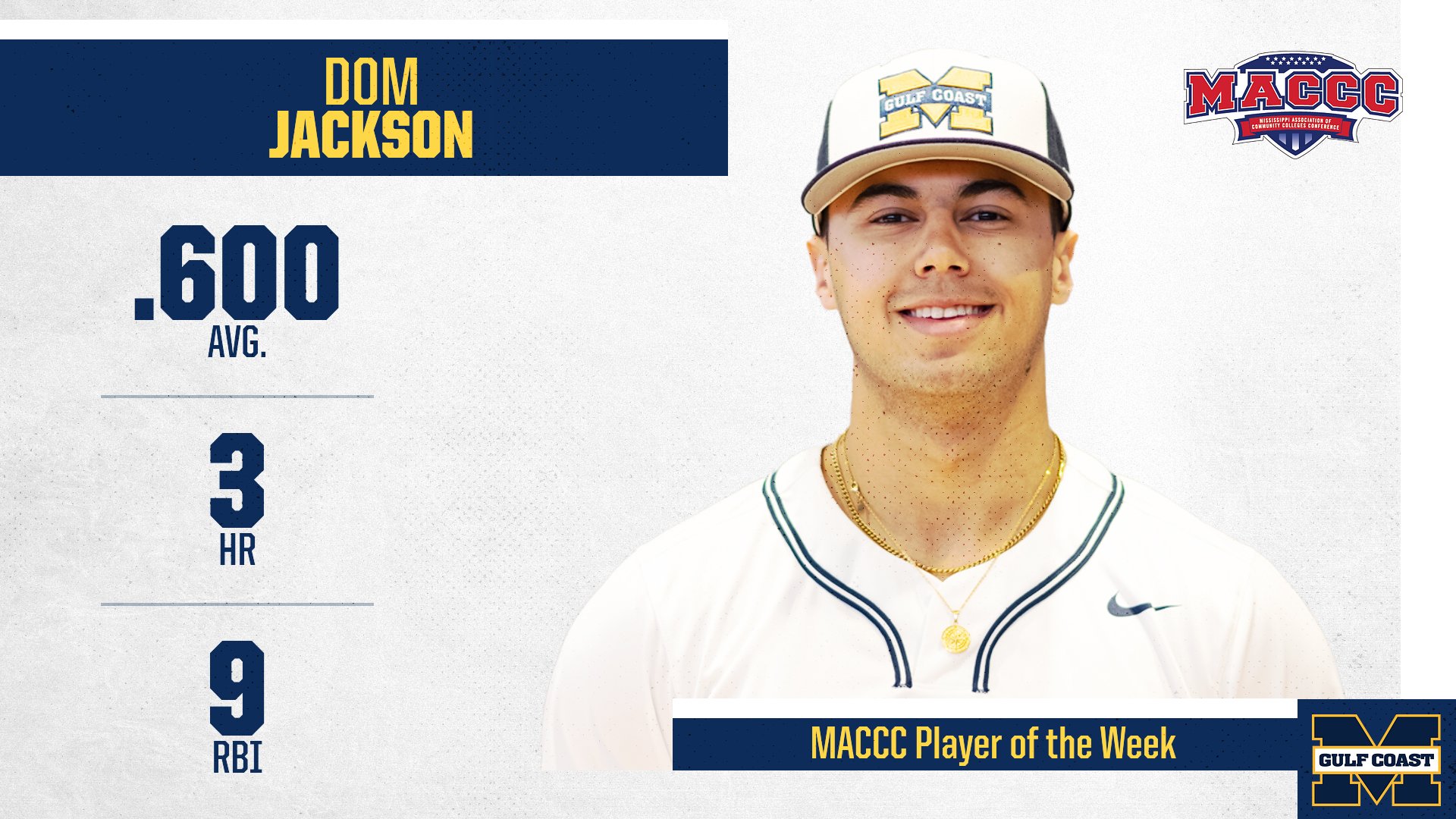 Jackson wins MACCC Player of the Week