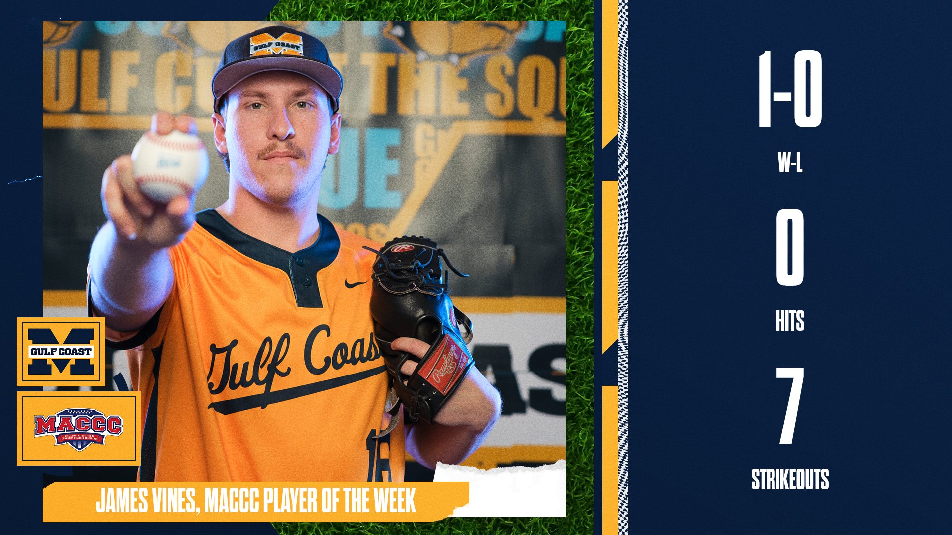 Vines wins MACCC Pitcher of the Week