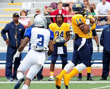 MGCCC Justin Evans (#14) has picked off 5 passes in 2013.
