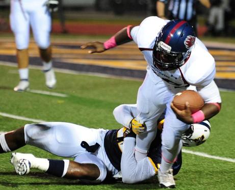 MGCCC'S Derrick Moncrief puts the clamps on a Southwest running back Oct. 10.