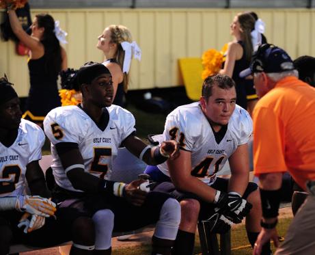 MGCCC defensive coordinator Steve Davis (right) & the Bulldog defense hopes to shut down Pearl River Thursday.
