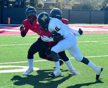 Tavaris McCormick (#6) pushes for yardage vs. East Miss. Nov. 1.