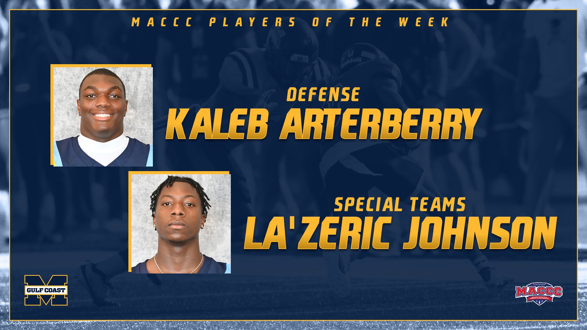 Arterberry, Johnson earn MACCC Player of the Week