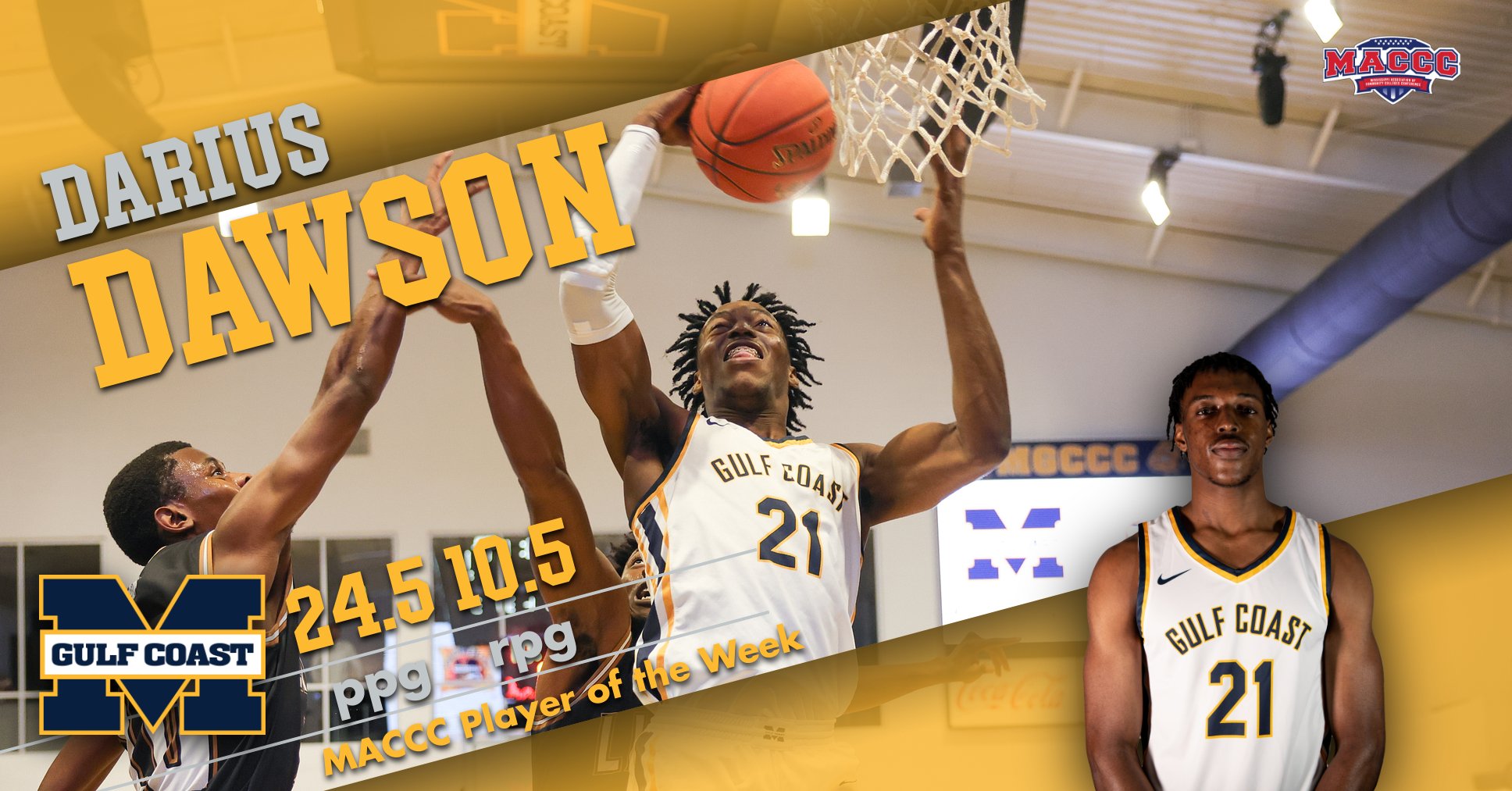 Double-double Dawson earns MACCC Player of the Week