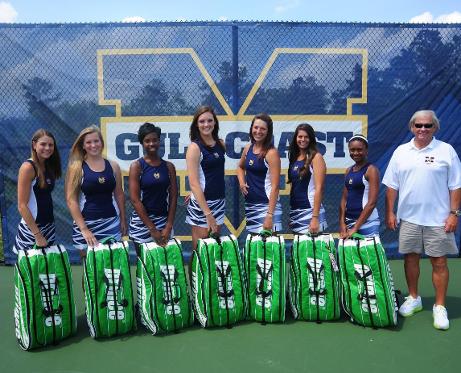(From left to right): Brittney Buker, Constance Watson, Anniesia Johnson, Christa Owen, Tori Rose, Kit Chowdhary, Aliesha Barlow, head coach Gary Bourgeois