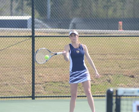 Brittany Buker won in singles & doubles vs. Meridian.