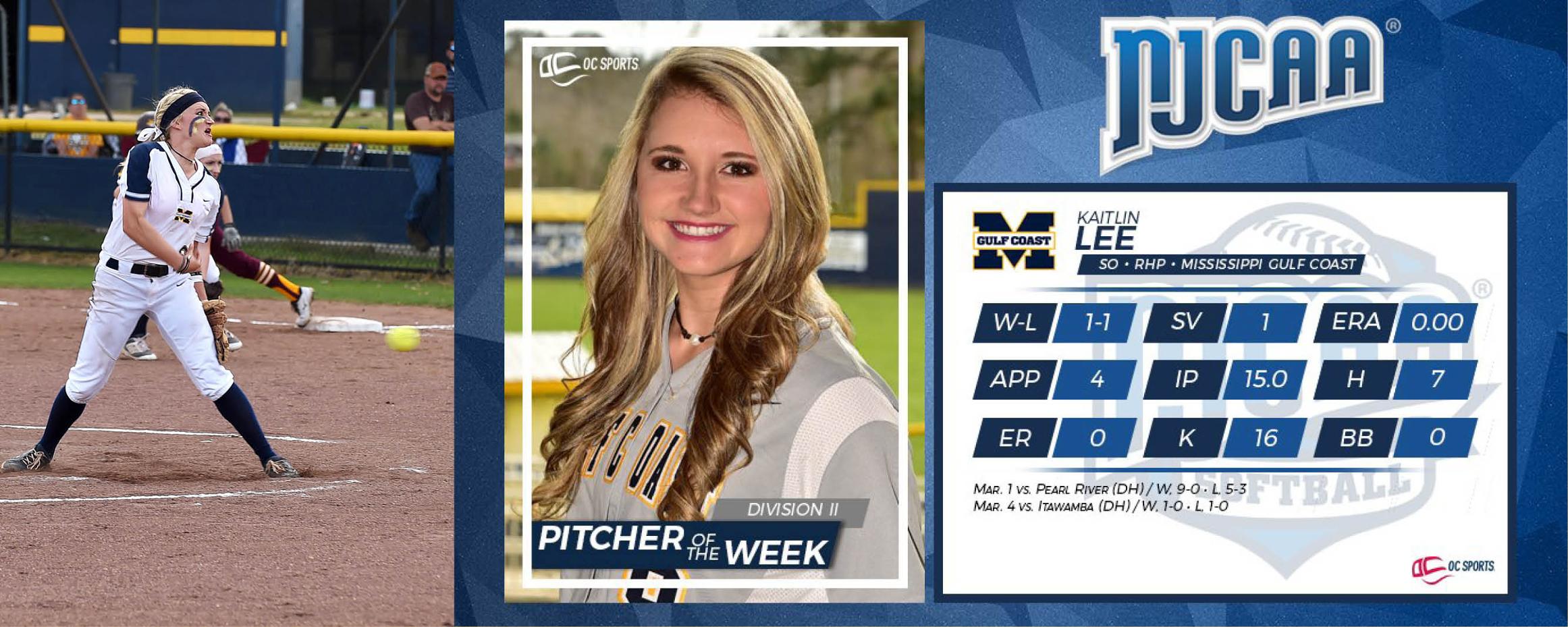 Kaitlin Lee wins second NJCAA weekly award of season