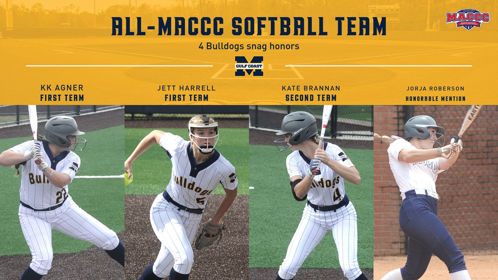 Agner, Harrell lead 4 All-MACCC softball picks