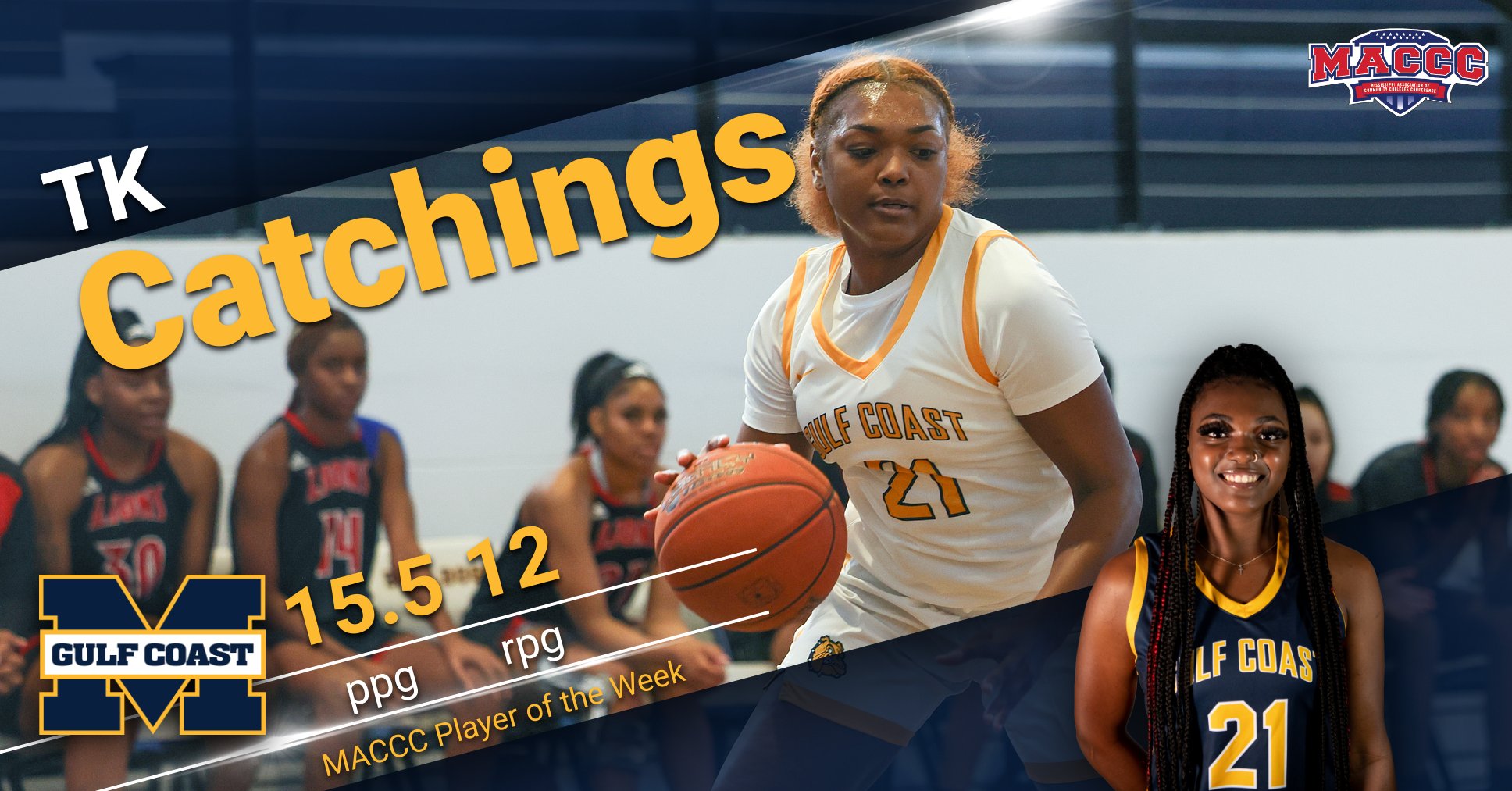 Catchings stacks double-doubles to win MACCC Player of the Week