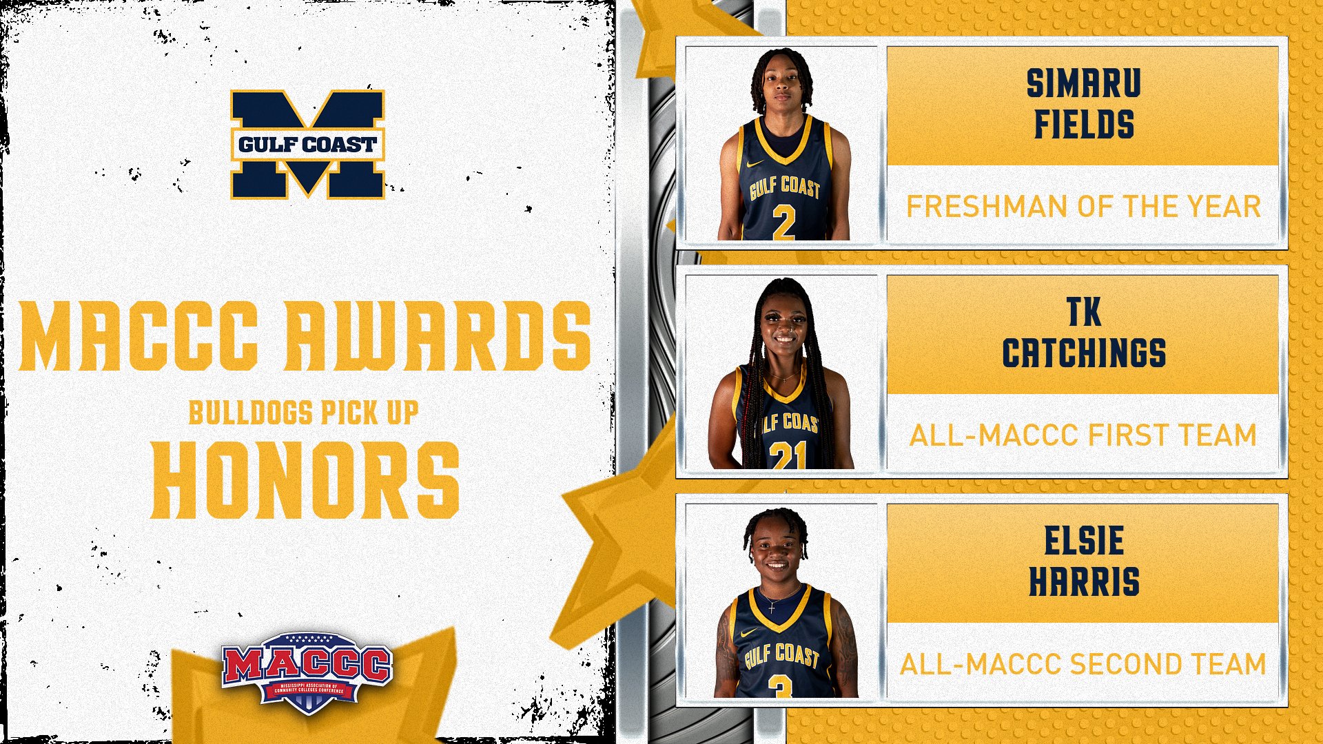 Fields named Freshman of the Year; Catchings, Harris named All-MACCC